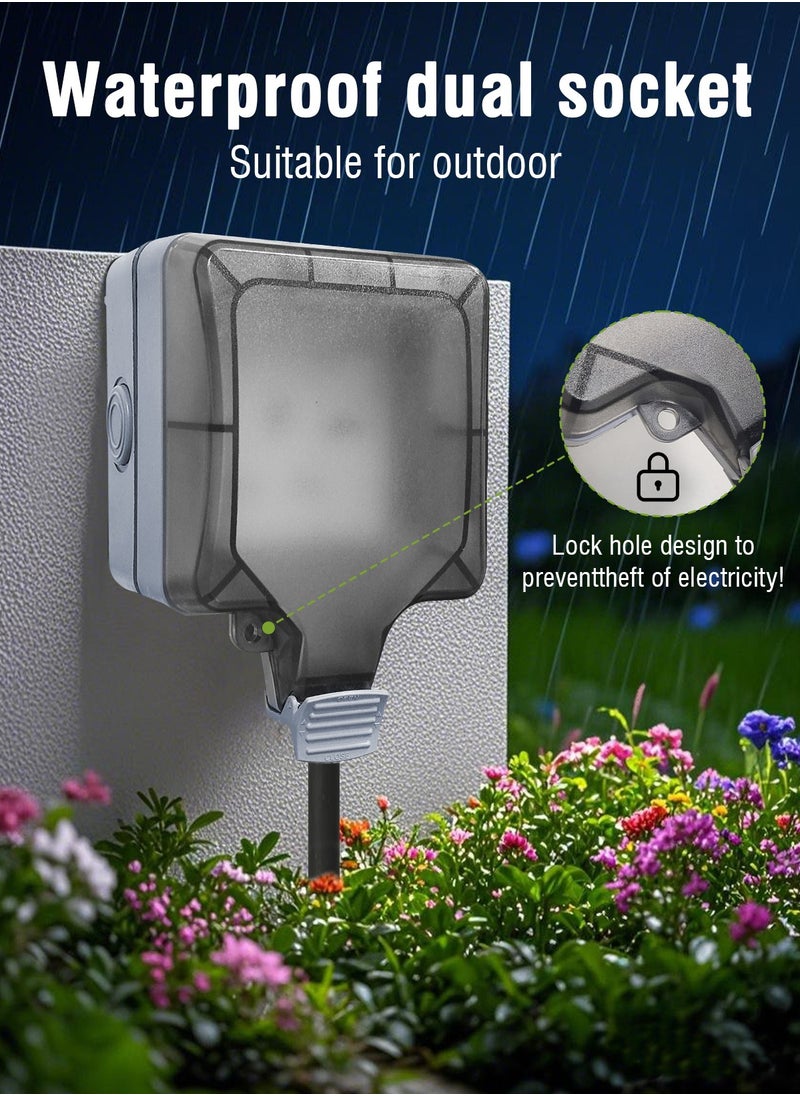 HomarKet - Electrical Single Weatherproof Outdoor Switched Power Socket, IP66 Rated, 13 Amp, Grey - Image 1