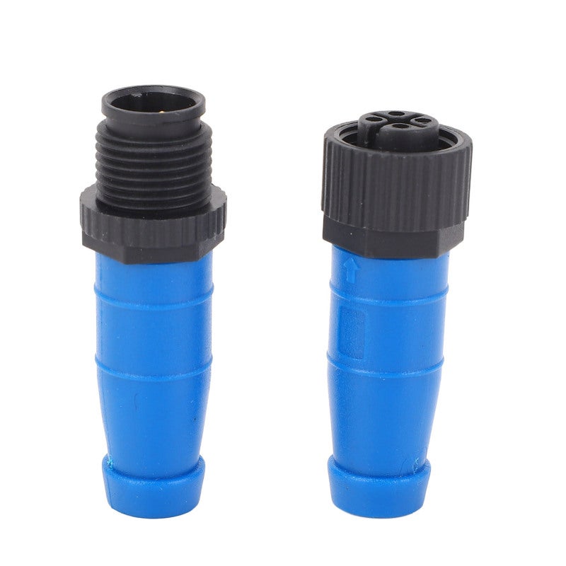 Male Female Terminator For NMEA 2000 ABS Blue M12 5Pin Threaded Connector - Resistant To Water Oil Abrasion Sunlight For Industrial Sensors Actuators - Image 1