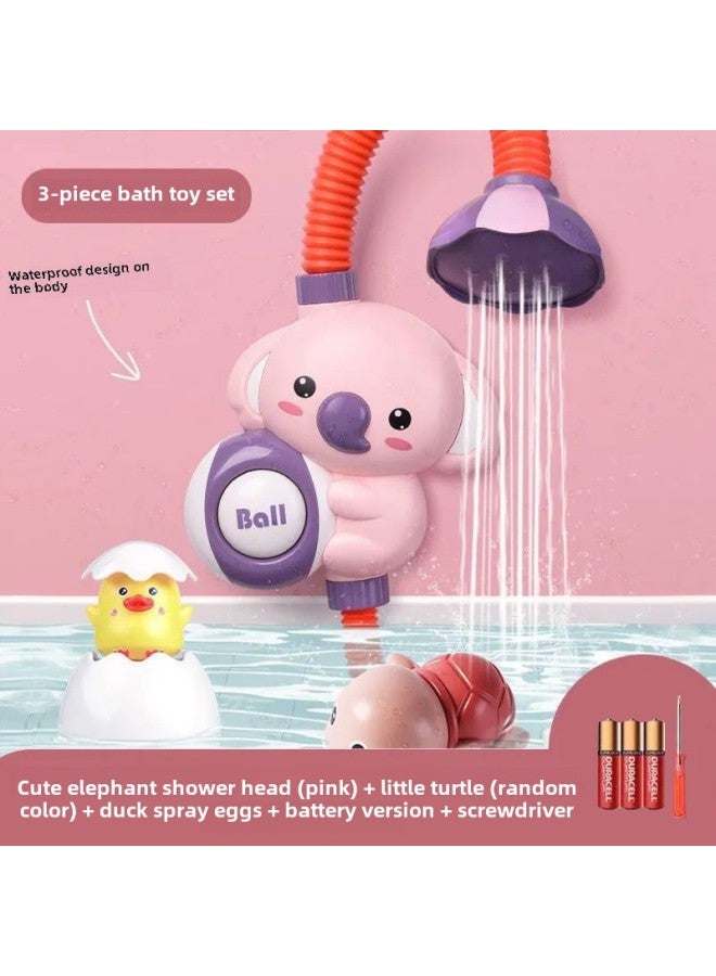 Children's Bath Toy Elephant Koala Electric Shower Sprinkler Splashing Bath Internet Red Same Style-Specifications:Bath Toy 3-piece Battery Version [girl]] - Image 1