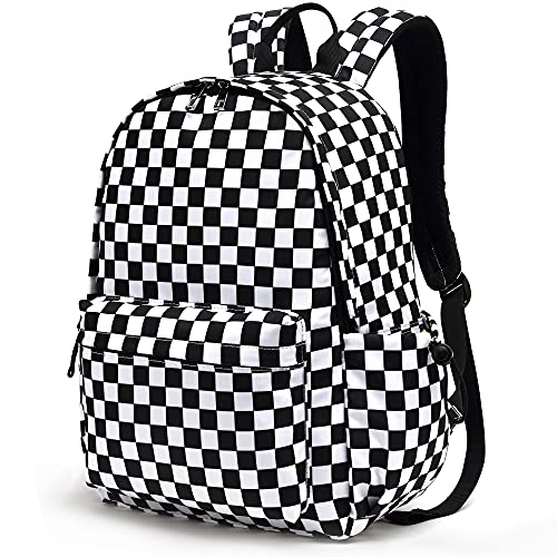 Yusudan Checkered School Backpack for Girls Women, Teens School Bags Bookbags Ladies Laptop Backpacks - Image 1