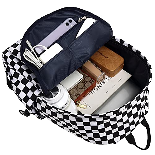Yusudan Checkered School Backpack for Girls Women, Teens School Bags Bookbags Ladies Laptop Backpacks - Image 3