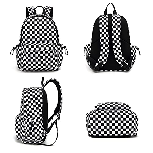 Yusudan Checkered School Backpack for Girls Women, Teens School Bags Bookbags Ladies Laptop Backpacks - Image 5