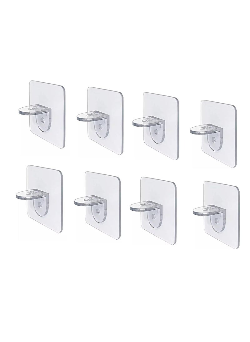 Hoppokart Hoppokart Shelf Support Clips Shelf Support Pegs Plastic PunchFree Cabinet Shelf Brackets SelfAdhesive Closet Shelf Support Clips self Support Pack of 8  - Image 1