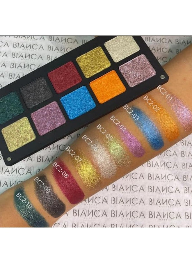 BIANCA MAKEUP BIANCA MAKEUP Chromatic Eyeshadow Palette | 10 Vibrant Shades for Unlimited Creativity. (Chromatic 2)  - Image 5
