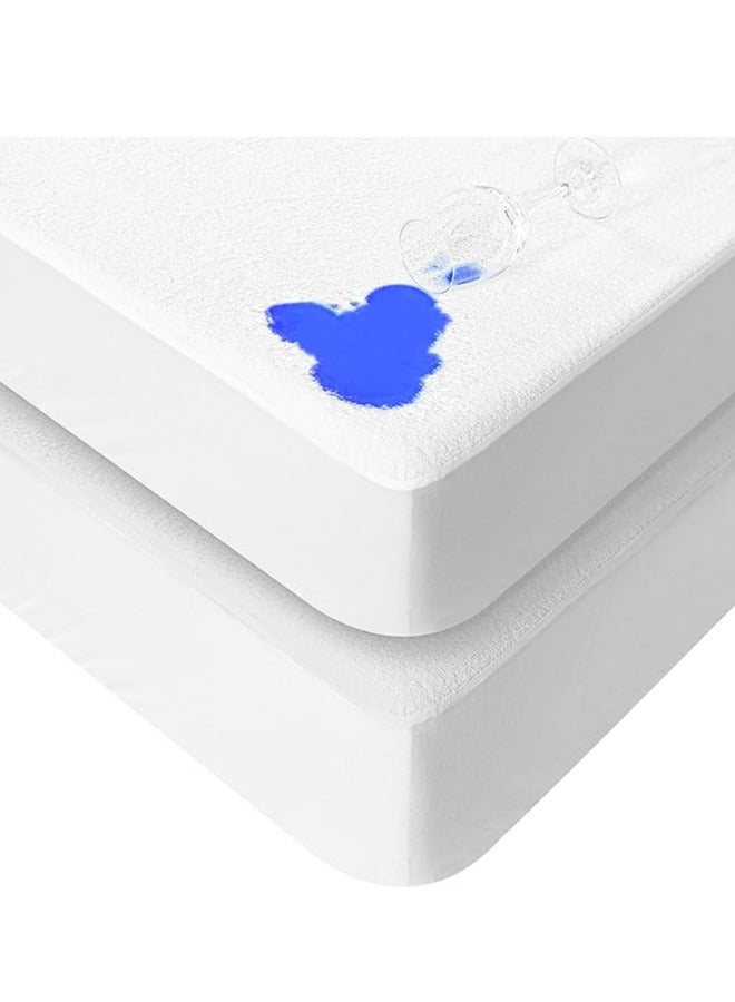 Hebe Waterproof Mattress Protector (70x140+15CM), Premium Terry Mattress Cover 190 GSM, Breathable, Fitted Style with Stretchable Pockets (Crib) - Image 1