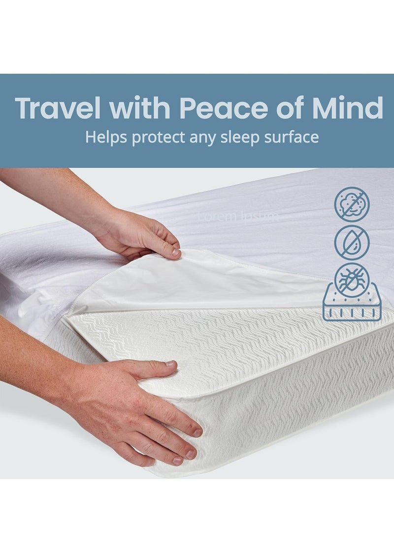 Hebe Waterproof Mattress Protector (70x140+15CM), Premium Terry Mattress Cover 190 GSM, Breathable, Fitted Style with Stretchable Pockets (Crib) - Image 3