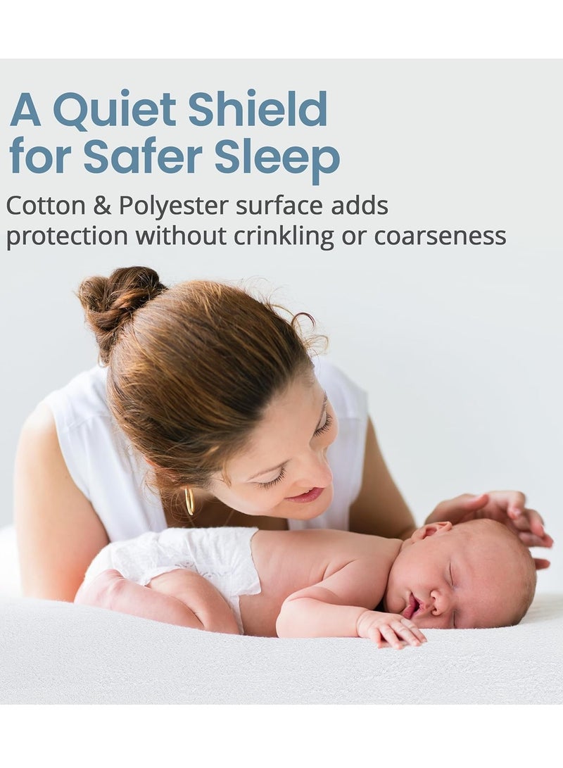 Hebe Waterproof Mattress Protector (70x140+15CM), Premium Terry Mattress Cover 190 GSM, Breathable, Fitted Style with Stretchable Pockets (Crib) - Image 4