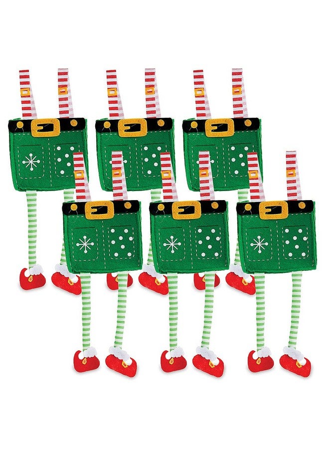 Current Elf Pants Christmas Treat Bags, Set of 6 Gift Bags for Children Holiday Parties Teachers Decorations - Image 1