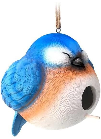 Spoontiques Spoontiques  Birdhouse  Garden Dcor  Decorative Bird House for Yard and Garden Decoration  Hanging Novelty Birdhouse for Outdoor Patio  Blue Bird Birdhouse 