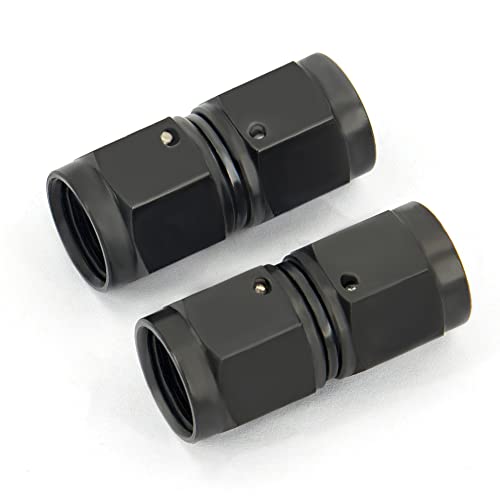 CNRAQR 6AN Female to 6AN Female Straight Swivel Coupler Fitting Adapter 9/16-18UNF Thread Aluminium Anodized Black 2PCS - Image 5