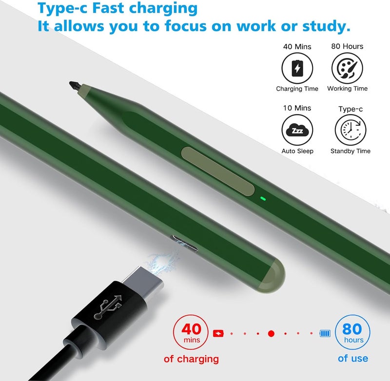 Milikilo Stylus Pen for Microsoft Surface Pro 12/11/10/9/8/X/7+/6/5/4/3,Surface Go 4/3/2/1,Surface Laptop 1-6/Studio/Book 3/2/1 with Eraser Side Button,Palm Rejection,Tilt Function,1024 Pressure - Image 4