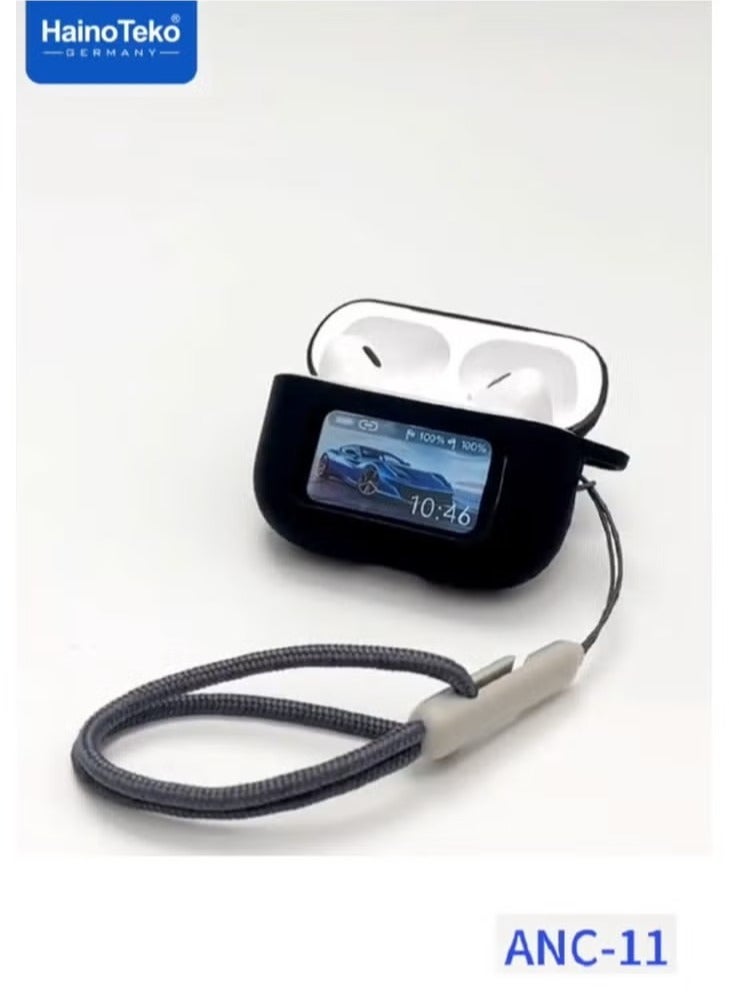 Haino Teko ANC-11 Bluetooth Earphones | Real Active Noise Cancellation | Digital Display | Deep Bass & Clear Microphone | Touch Controls | App Support | Long Battery Life | Compatible with Android & iOS - Image 4