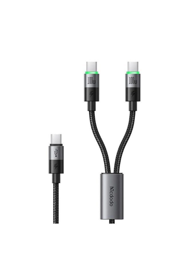 MCDODO CA 6740 2 in 1 USB C Cable 100W Fast Charging 1.5M  Black - Image 1