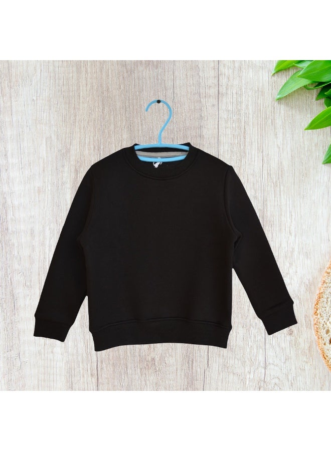 هورس بولو سويت شيرت للاطفال سادة , اسود - Image 2