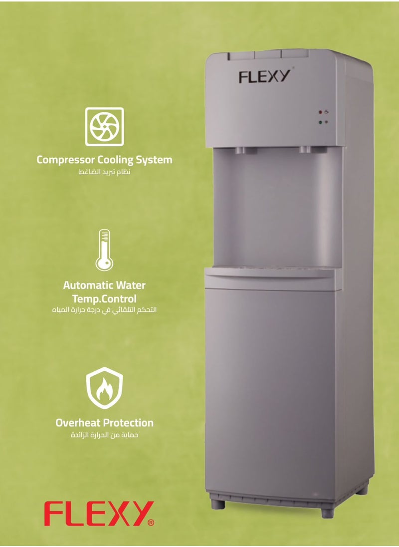 Flexy Hot & Cold Water Dispenser, Germany Tech, Push Tap, SS Tank, Compressor Cooling, Auto Temp Control, Overheat Protection, 500W/220V, Grey, 2-Year Warranty  - Image 4