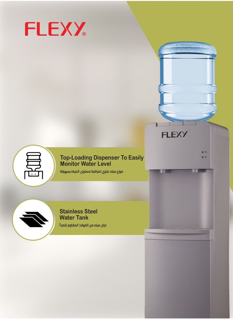 Flexy Hot & Cold Water Dispenser, Germany Tech, Push Tap, SS Tank, Compressor Cooling, Auto Temp Control, Overheat Protection, 500W/220V, Grey, 2-Year Warranty  - Image 3