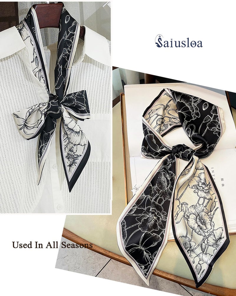 Saiusloa Purse Scarf For Handbags Head Scarves For Women's Hair Bags Scarfs Long Skinny Scarves Fashion Silky For Headbands-A37 - Image 4
