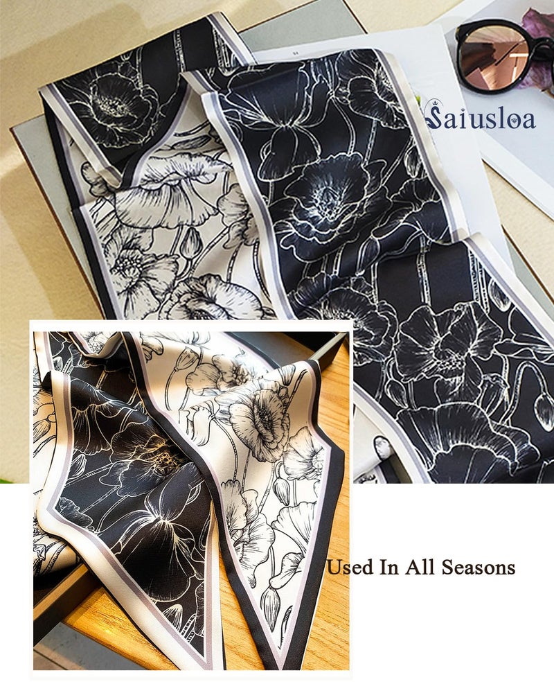 Saiusloa Purse Scarf For Handbags Head Scarves For Women's Hair Bags Scarfs Long Skinny Scarves Fashion Silky For Headbands-A37 - Image 5