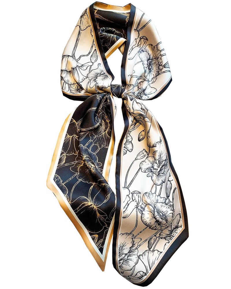 Saiusloa Purse Scarf For Handbags Head Scarves For Women's Hair Bags Scarfs Long Skinny Scarves Fashion Silky For Headbands-A37 - Image 1