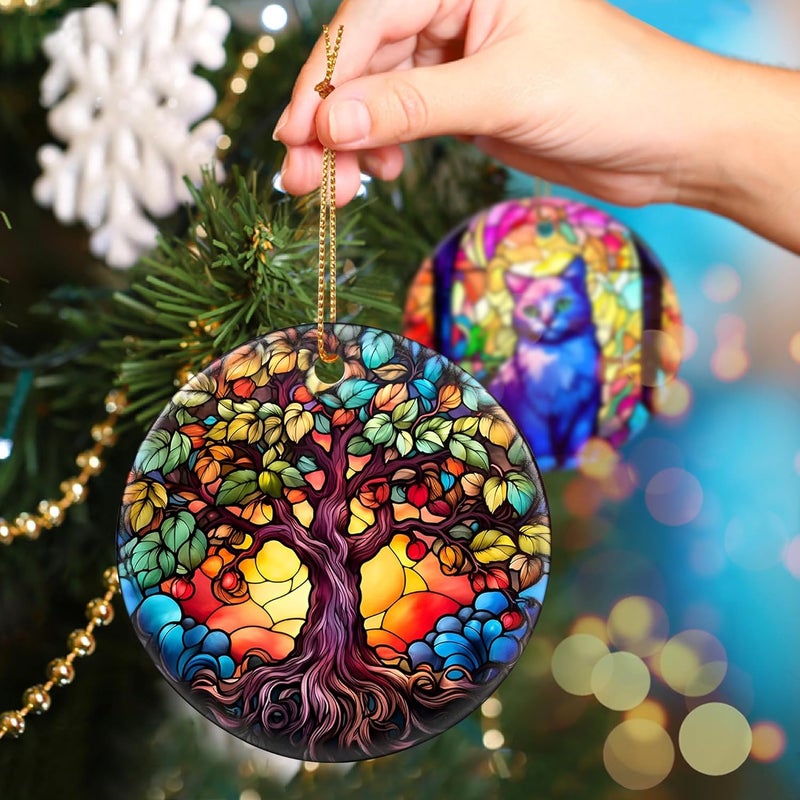 Touber Christmas Ceramic Ornament, Holiday Decoration, Heirloom Keepsake, Round, Gift Exchange, Tree of Life, Unisex-Adults - Image 5