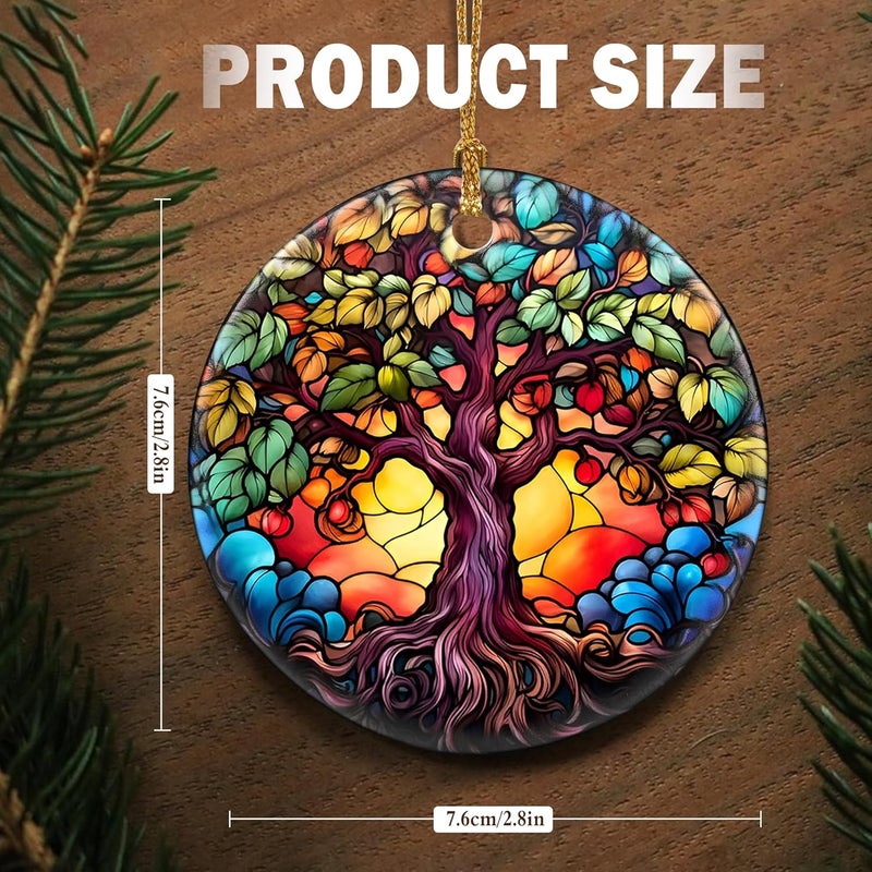 Touber Christmas Ceramic Ornament, Holiday Decoration, Heirloom Keepsake, Round, Gift Exchange, Tree of Life, Unisex-Adults - Image 2