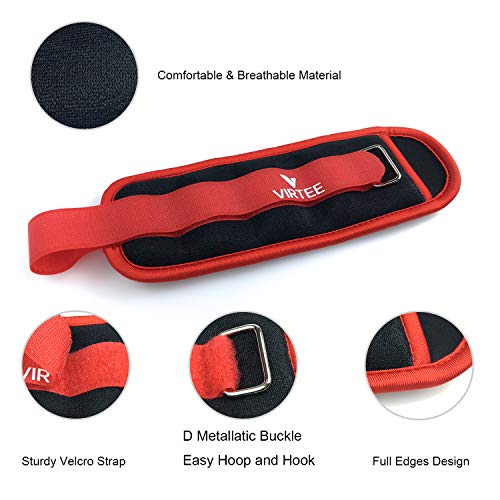Virtee Ankle/Wrist Weights for Women, Men, Kids - Arm Leg Weights Set with Adjustable Strap - Running, Jogging, Gymnastic, Physical Therapy, Fitness - Choice of 1 lb 2 lbs 3 lbs 4 lbs 6 lbs 8 lbs 10 lbs - Image 4