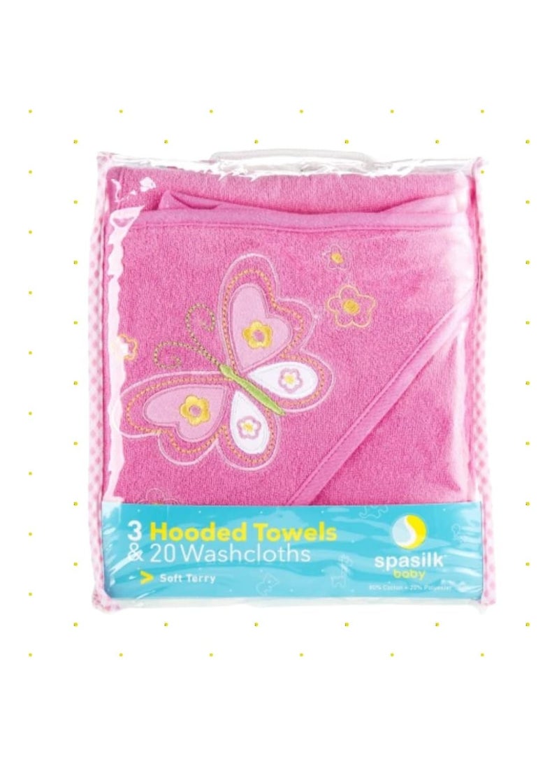 Spasilk Pack Of 23 Bath Hooded Towels And Washclothes Set For Babies  - Image 3