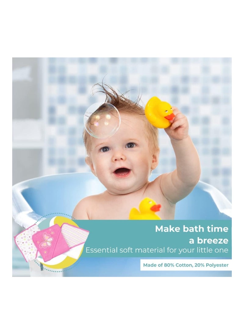 Spasilk Pack Of 23 Bath Hooded Towels And Washclothes Set For Babies  - Image 5