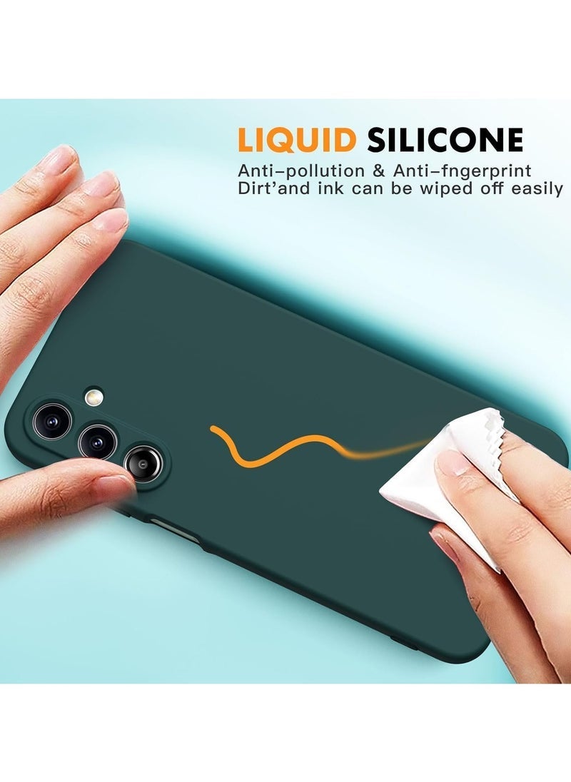 ELTRAZONE Samsung Galaxy A16 4G/5G Case – Forest Green Soft Liquid Silicone Protective Cover with 2-Pack Tempered Glass Screen Protectors, Shockproof TPU Gel Rubber Case for Full Body Protection - Image 2