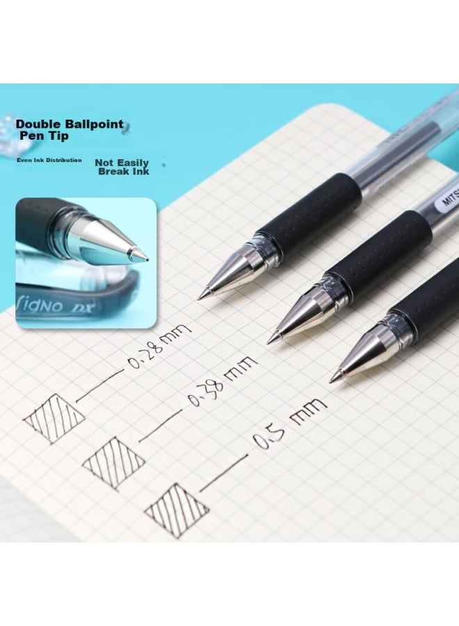 يوني Mitsubishi (uni) UMR-151 قلم مالي 0.38 مم قلم جل للطلاب (حشوة UMR-1) أسود عبوة 5 قطع - Image 2