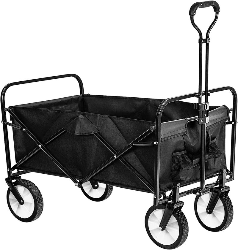MUGATH Collapsible Foldable WagonBeach Wagon Cart Heavy Duty with Wheels FoldableUtility Folding Grocery Wagon for Camping Shopping Sports Outdoor Activities Big - Image 1