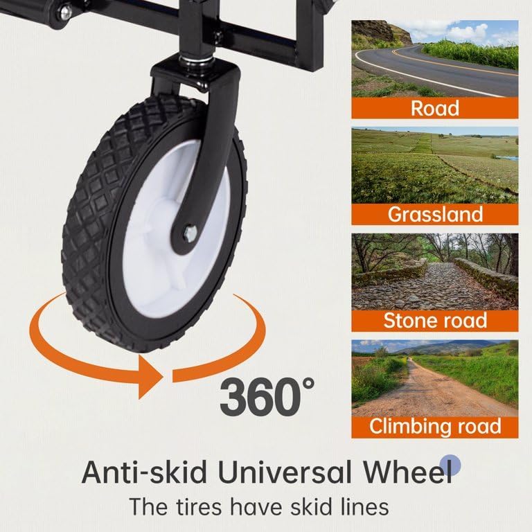 MUGATH Collapsible Foldable WagonBeach Wagon Cart Heavy Duty with Wheels FoldableUtility Folding Grocery Wagon for Camping Shopping Sports Outdoor Activities Big - Image 4