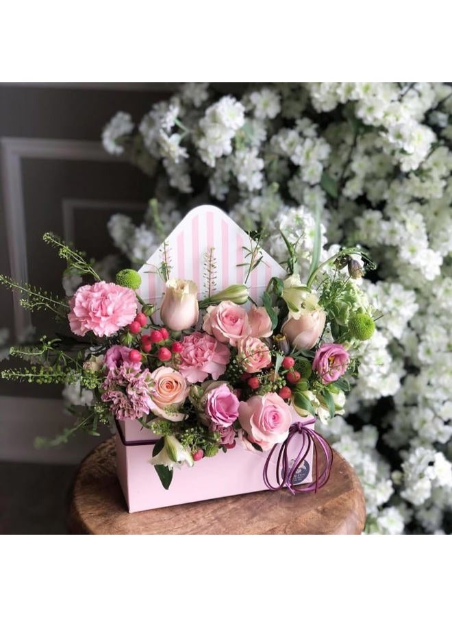 BBJ WRAPS Envelop Flower Wrapping Paper Box Florist Bouquet Packaging Boxes for Floral Arrangement Supplies, 5 Counts, 7.9 x 2.8 x 5.7 Inch (Pink) - Image 4