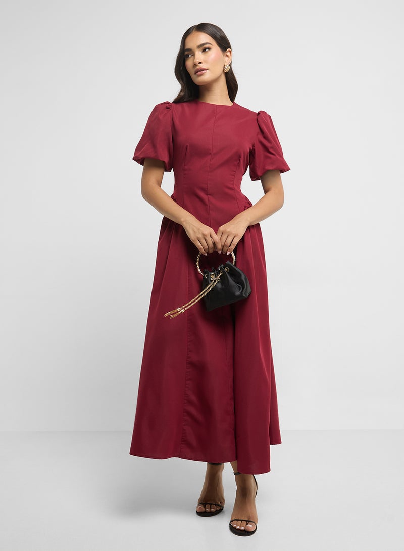 ايلا فستان ميدي بأكمام منفوشة - Image 4