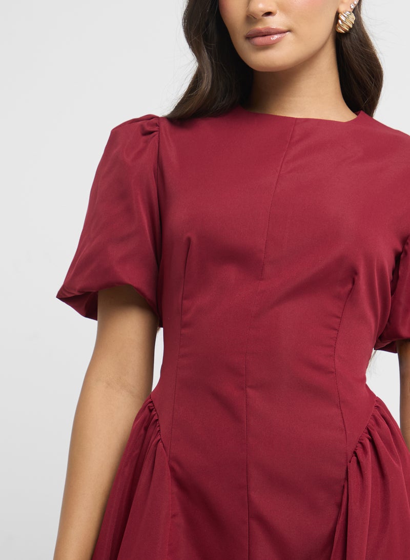 ايلا فستان ميدي بأكمام منفوشة - Image 3