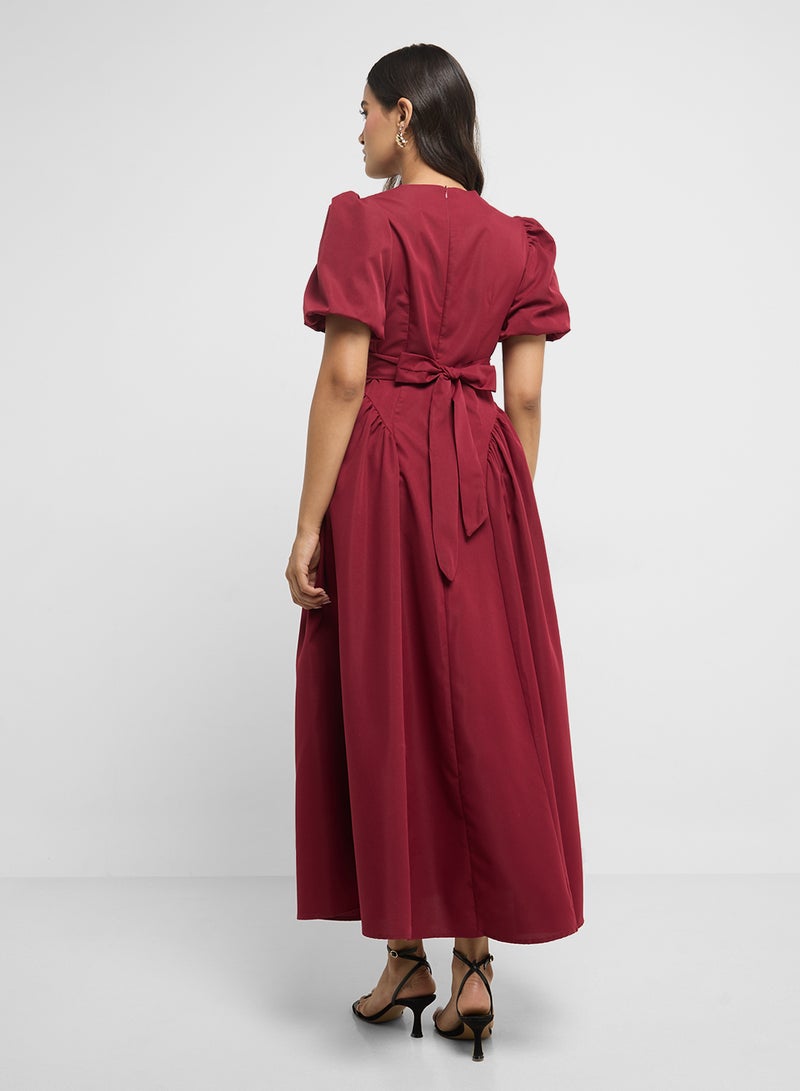 ايلا فستان ميدي بأكمام منفوشة - Image 2