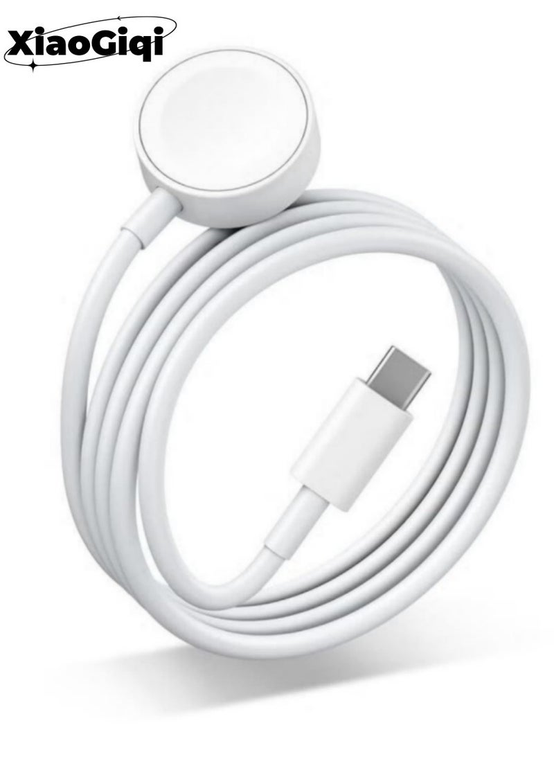 Fast Charging USB C Watch Charger Cord Compatible for Apple Watch, Magnetic Watch Charging Cable Compatible for Watch Series 9/8/7/Ultra/Ultra2/SE2/6/5/4/3/2/1/SE1, Type C Cord, 1M