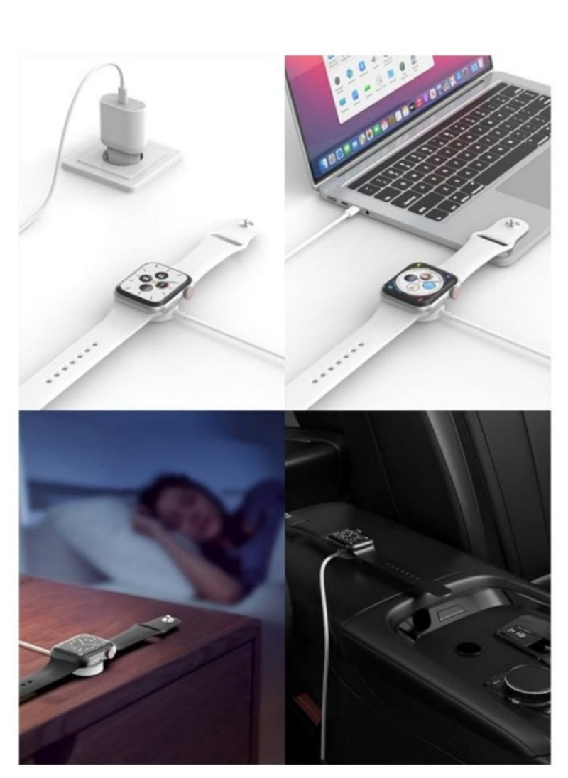 Fast Charging USB C Watch Charger Cord Compatible for Apple Watch, Magnetic Watch Charging Cable Compatible for Watch Series 9/8/7/Ultra/Ultra2/SE2/6/5/4/3/2/1/SE1, Type C Cord, 1M