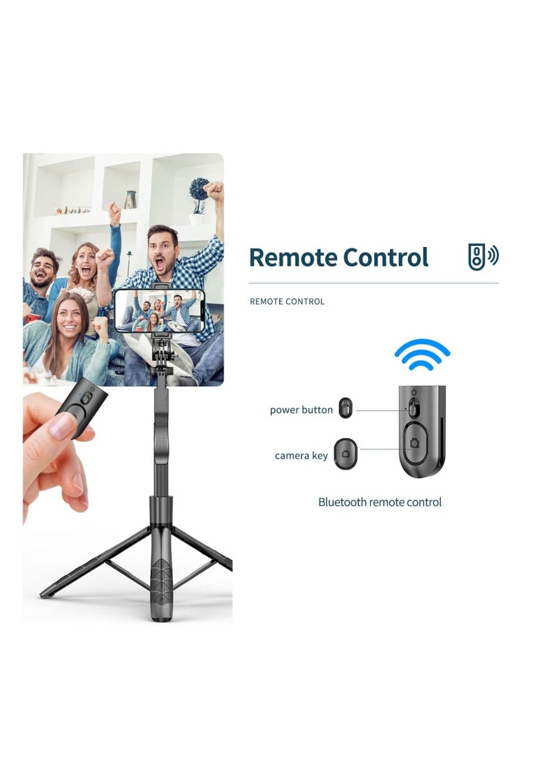 PLOKAMA - Multifunctional Selfie Stick Tripod, Rotatable Extendable to 160cm with Bluetooth Wireless Remote Control Phone Holder Portable and Retractable, Compatible with All Kinds of Mobile Phones and Cameras - Image 1