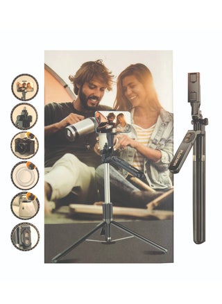 Multifunctional Selfie Stick Tripod, Rotatable Extendable to 160cm with Bluetooth Wireless Remote Control Phone Holder Portable and Retractable, Compatible with All Kinds of Mobile Phones and Cameras - pzsku/Z059F853AD152F674A44DZ/45/_/1717692314/31622fc6-9cd3-46d7-9ae9-a97789d740ce