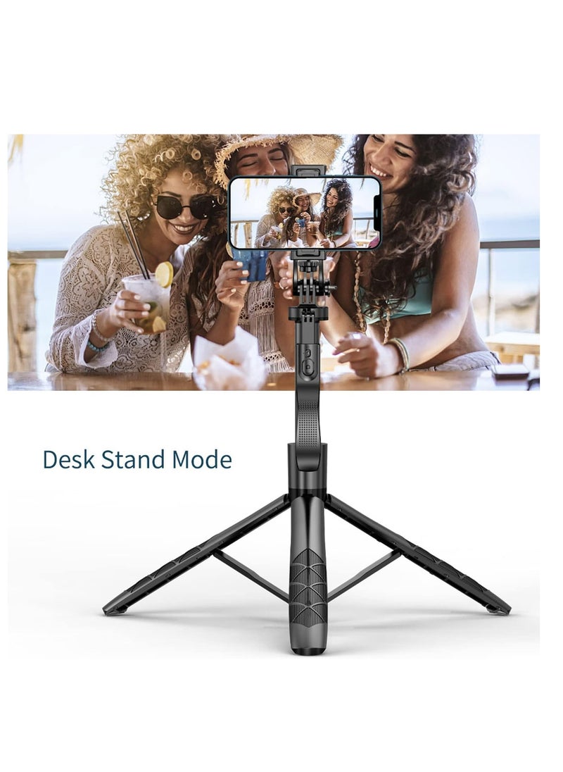 PLOKAMA - Multifunctional Selfie Stick Tripod, Rotatable Extendable to 160cm with Bluetooth Wireless Remote Control Phone Holder Portable and Retractable, Compatible with All Kinds of Mobile Phones and Cameras - Image 1