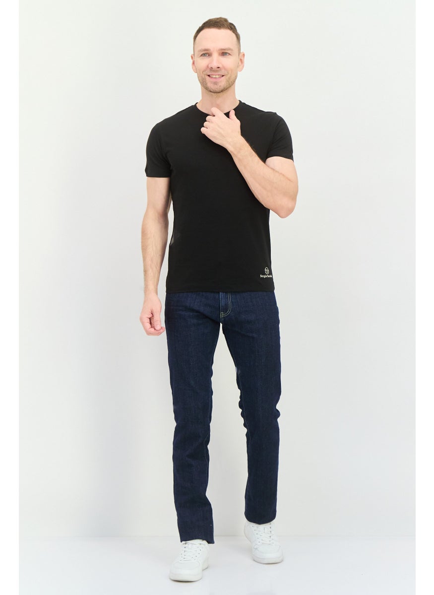 Sergio Tacchini - Men 2 Pcs Crew Neck Short Sleeve Brand Logo T-Shirt, Black - Image 1
