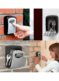 Generic Wall Mounted Password Lock Box, Outdoor Wall Mounted Safe Box with 5 Keys Capacity for Home, Garage, School Keys and Spare Keys, Key Safe Box with Combination Lock  - Image 5