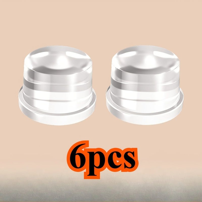 6 Heavy Duty Adhesive Door Stoppers Transparent Non Slip Floor Protectors - Image 1