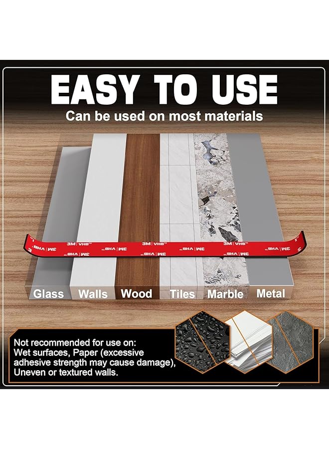 إيروريكس شريط لاصق قوي مزدوج الجوانب من 3M Vhb بطول 10 أقدام، حل تثبيت قوي للجدران والسيارات وشرائط LED والديكور - Image 5