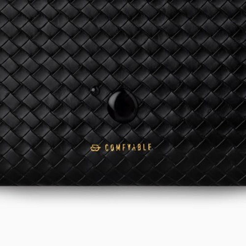 Comfyable Woven Laptop Sleeve 33 cm Genuine Leather Look Compatible with 13/13.3/14 Inch MacBook Air and MacBook Pro M5 M4 M3 M2 2025-2021, Mac Travel Bag for Men Women, Computer Sleeve, Black - Image 5