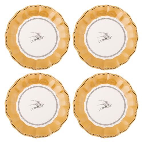 Karma 875 inches Melamine Salad Plates Set of 4 Reusable Dishwasher Safe Plates for Outdoor and Indoor Bird - Image 1