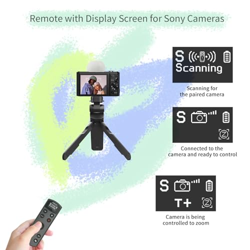 AODELAN Remote Control for Sony Camera,USB-C Rechargeable Wireless Shutter Release with OLED Screen for ZV-1, ZV-E10,ZV-1F, A6100, A6400, A6700,A7IV,RX100 VII,A9,A9 II,Replace RMT-P1BT (Black) - Image 3