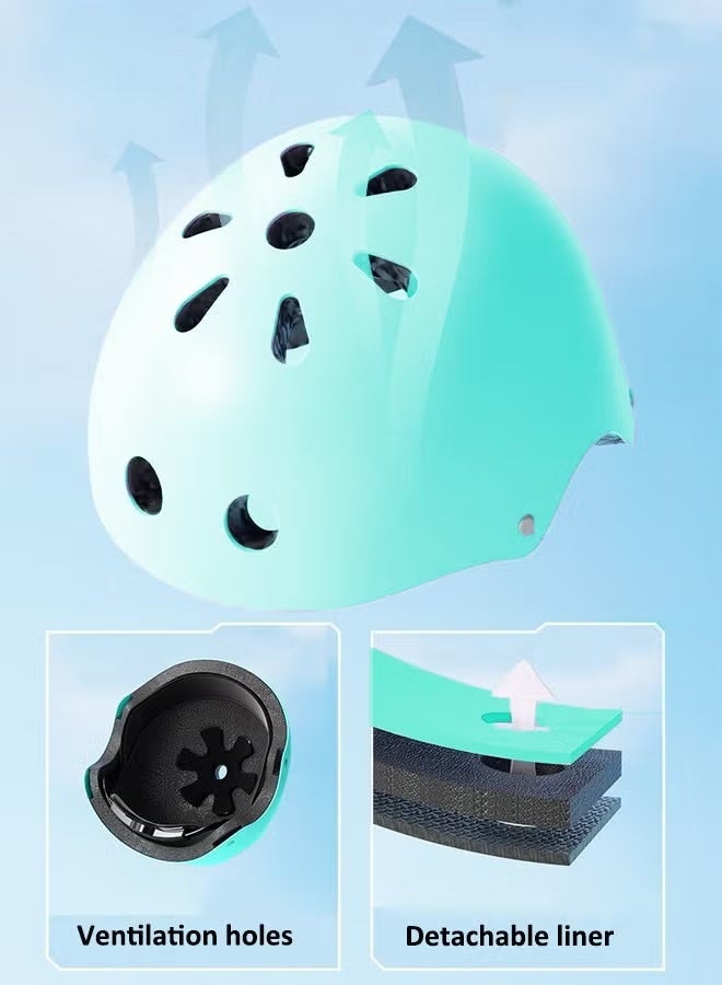 Soofam 7-piece children's outdoor sports protective gear set Safety helmet set Children's roller skating equipment Children's cycling equipment set Children's sports anti-fall protective gear Suitable for children aged 2-6 - Image 5