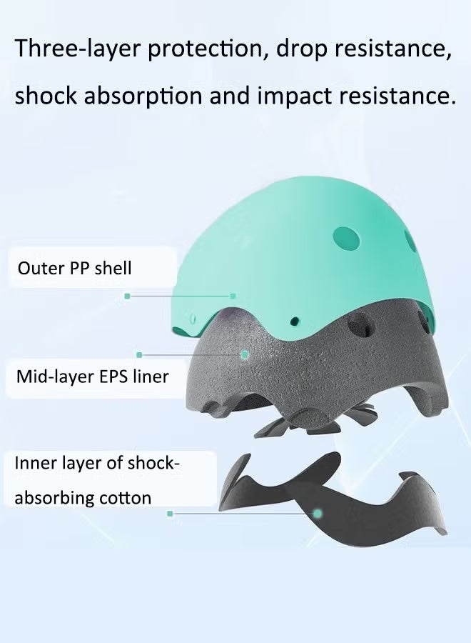 Soofam 7-piece children's outdoor sports protective gear set Safety helmet set Children's roller skating equipment Children's cycling equipment set Children's sports anti-fall protective gear Suitable for children aged 2-6 - Image 3
